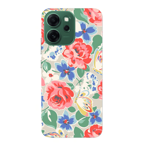 Oppo 14 F Lady roses Transparent Silicone TPU Θήκη